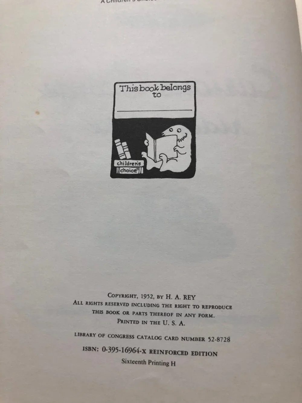 Curious George vintage 40s